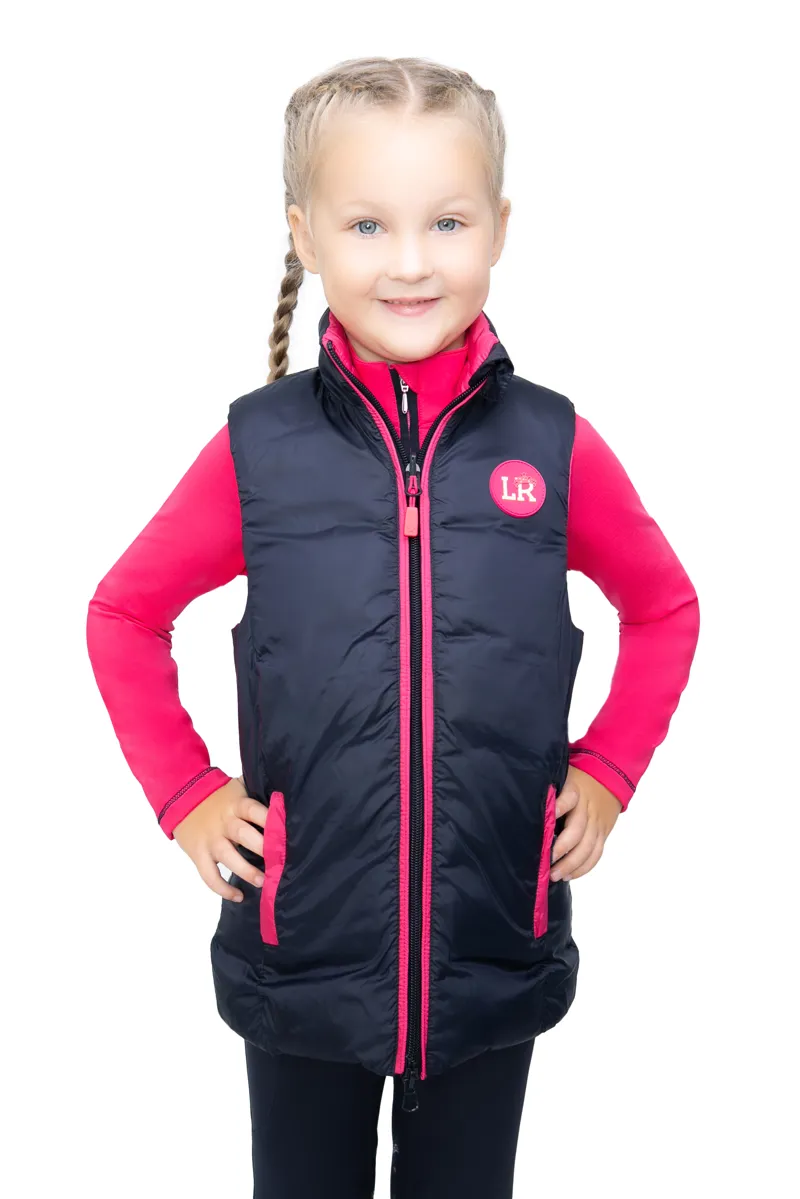 Analise Reversible Padded Gilet by Little Rider - Navy/Pink-2